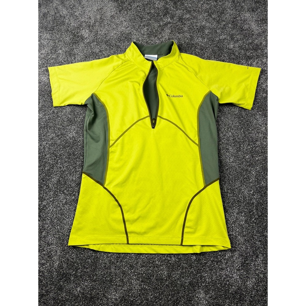 Columbia Sportswear Shirt Mens Small‎ Wick 1/2 Zip Short Sleeve Activewear Green